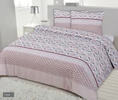 Pościel - Matex Multitex Pościel flanelowa różowo-szara, 2x 70x80 cm, 160x200 cm - miniaturka - grafika 1