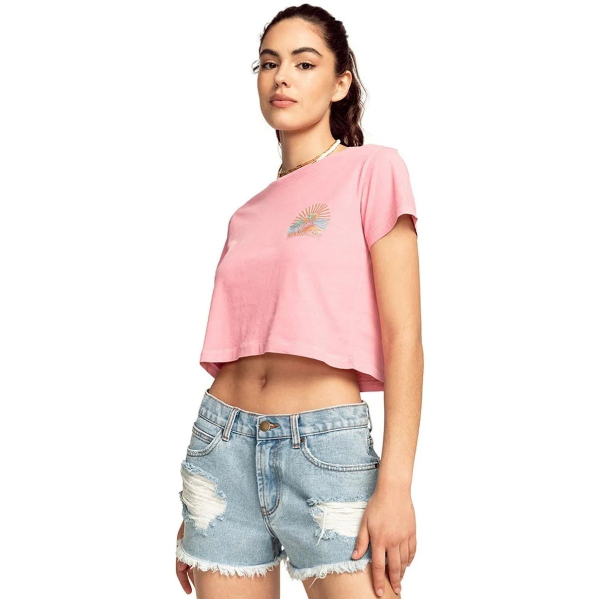 Koszulka damska Billabong Tropicality krótki t-shirt różowy-M