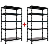 Szafy i regały magazynowe - Regał półkowy 1+1 GRATIS, 1800x1600x600 mm, 5 półek, nośność półki 200 kg, podstawowy - miniaturka - grafika 1