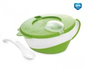 Miseczki i talerzyki dla dzieci - Canpol babies Miseczka z łyżeczką, Zielona - miniaturka - grafika 1