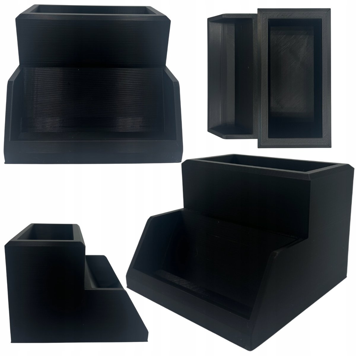 EKSPOZYTOR NA WIZYTÓWKI UCHWYT STOJAK + MIEJSCE NA DŁUGOPISY GADŻETY CZARNY