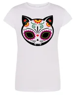 Koszulki i topy damskie - T-Shirt damski KOLOROWY nadruk KOT KOTEK r.M - miniaturka - grafika 1