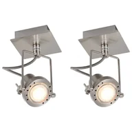 Lampy sufitowe - vidaXL Reflektory, 2 szt., srebrne, GU10 - miniaturka - grafika 1
