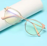 Okulary korekcyjne, oprawki, szkła - Okulary kocie do komputera damskie z filtrem BLUE Light zerówki 2565-3 - miniaturka - grafika 1