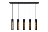 Lampy sufitowe - Lucide Lionel 73406/05/30 lampa wisząca zwis 5x40W E27 czarny - miniaturka - grafika 1