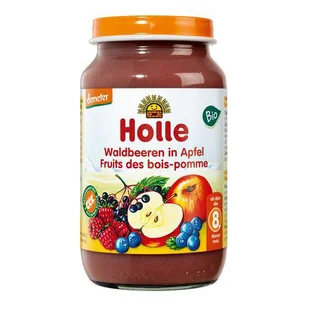 HOLLE Bio Deser dla niemowląt Jabłko z owocami leśnymi, 220g - Desery dla dzieci - miniaturka - grafika 1