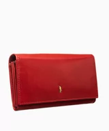 Portfele - PUCCINI Duży czerwony portfel damski ze skóry naturalnej - miniaturka - grafika 1