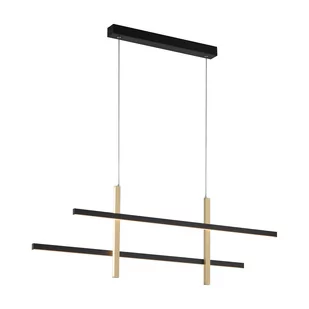 Paul Neuhaus Designerska lampa wisząca czarna ze złotem  ze ściemnianą diodą LED - Joy - Lampy sufitowe - miniaturka - grafika 1