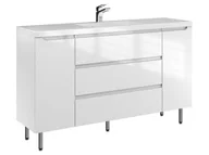 Szafki łazienkowe - Szafka Stojąca Z Umywalką ETH 140 cm D - Biały Wysoki Połysk - miniaturka - grafika 1