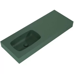 Elita Dimple umywalka 121x46 cm ścienna prostokątna lewa zielony mat 168872 - Umywalki - miniaturka - grafika 1