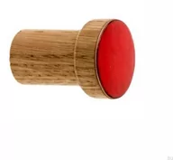 Wieszaki i stojaki - Wieszak ścienny Simple Drewniany Emaliowany Czerwony - Olej Bezbarwny Półmat - miniaturka - grafika 1