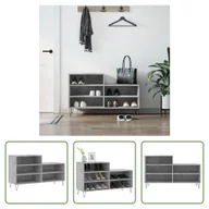 Szafki na buty - The Living Store stojak na buty betonowy szary 102x36x60 cm materiał drewnopochodny - miniaturka - grafika 1