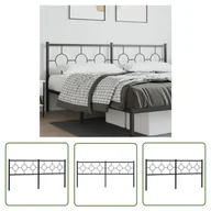 Inne meble do sypialni - The Living Store Metalowe wezgłowie - czarne - 200 cm - Wezgłowie - miniaturka - grafika 1