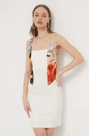 Sukienki - Desigual sukienka MARBELLA LACROIX kolor beżowy mini dopasowana 24SWVW75 - miniaturka - grafika 1
