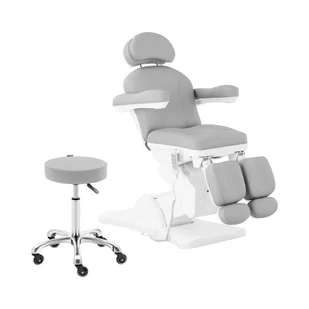 physa Fotel do pedicure i taboret kosmetyczny jasnoszary - Fotele kosmetyczne - Fotele kosmetyczne - miniaturka - grafika 1