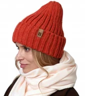 Czapki damskie - ORANGE czapka DAMSKA CIEPŁA stylowa ZIMOWA wełna POLSKI produkt ZIMA modna - miniaturka - grafika 1