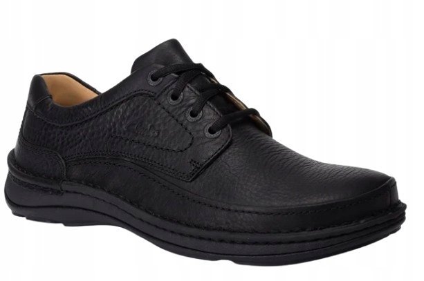 CLARKS PÓŁBUTY SKÓRZANE MĘSKIE CZARNE SZNUROWANE 41,5 26DA