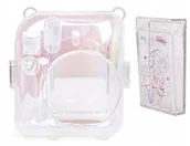 Torby fotograficzne i futerały - Zestaw 2w1 Futerał Etui Pokrowiec Do Fuji Instax Mini 12 Pudełko Na Zdjęcia / Przezroczysty/ Mieniący Się - miniaturka - grafika 1