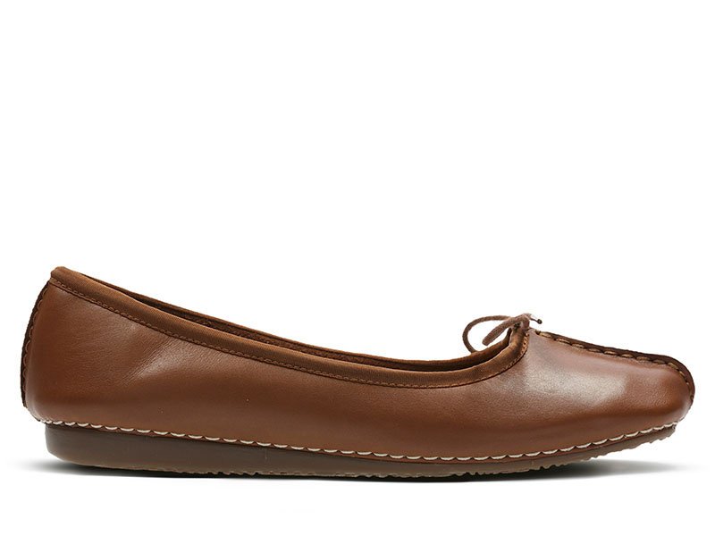 Clarks, Baleriny damskie, Freckle Ice, brązowe, rozmiar 41