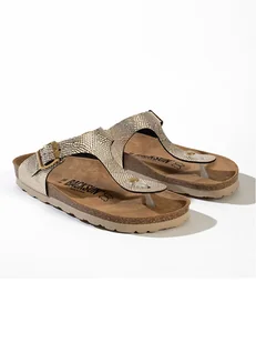 BACKSUN Japonki "Singapore" w kolorze złotym - Klapki i japonki damskie - miniaturka - grafika 1