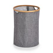 Pojemniki łazienkowe - ZELLER Kosz na pranie z bambusową obręczą 50 L kolor szary ZELLER 14238 - miniaturka - grafika 1