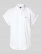 Bluzki damskie - Bluzka o kroju relaxed fit z popeliny - miniaturka - grafika 1