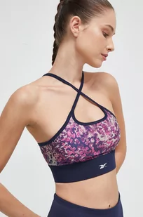 Reebok biustonosz sportowy Modern Safari kolor granatowy wzorzysty - Bielizna sportowa damska - miniaturka - grafika 1
