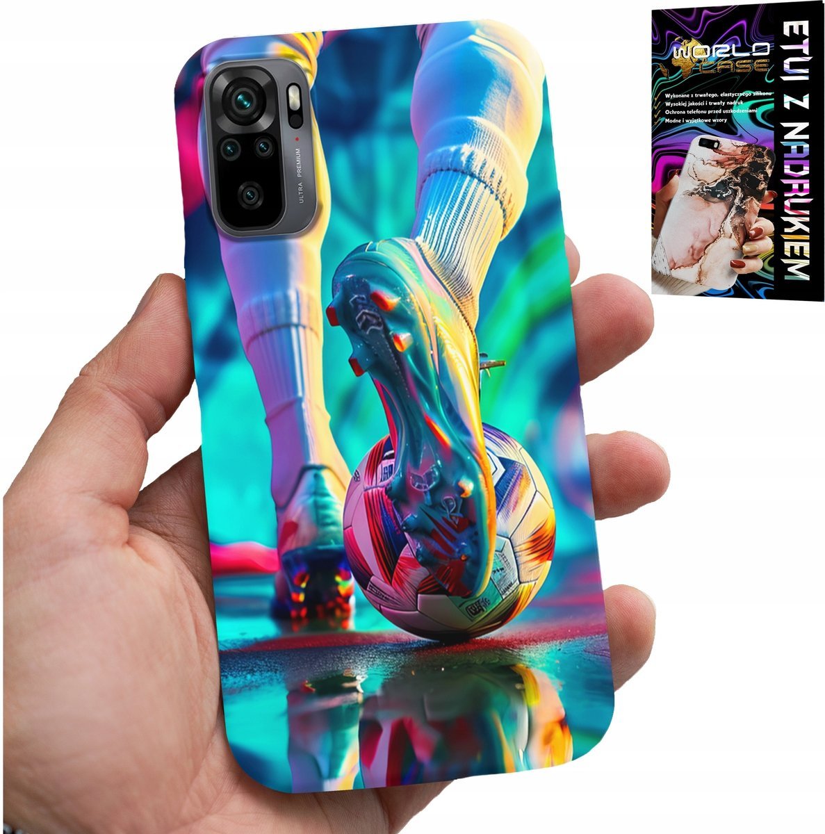 ETUI DO XIAOMI NOTE 10 / 10S - PIŁKA NOŻNA FOOTBALL PIŁKARZE + SZKŁO