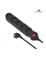 Listwy zasilające - Maclean MCE185 Listwa zasilająca przedłużacz 5 gniazd z wył czarny 5m 2300W - miniaturka - grafika 1