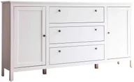 Komody - Biała Duża Komoda Z 3 Szufladami I 2 Szafkami F6-R69 - miniaturka - grafika 1