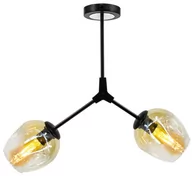 Lampy sufitowe - MLAMP Sufitowa LAMPA loftowa ELM1962/2 BLACK-21QG MLAMP modernistyczna OPRAWA plafon szklany chemistry czarny mosiądz ELM1962/2 BLACK-21QG - miniaturka - grafika 1