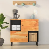 Szafki do salonu - vidaXL Szafka z 2 drzwiczek, 80x33x75 cm, lite drewno akacjowe - miniaturka - grafika 1