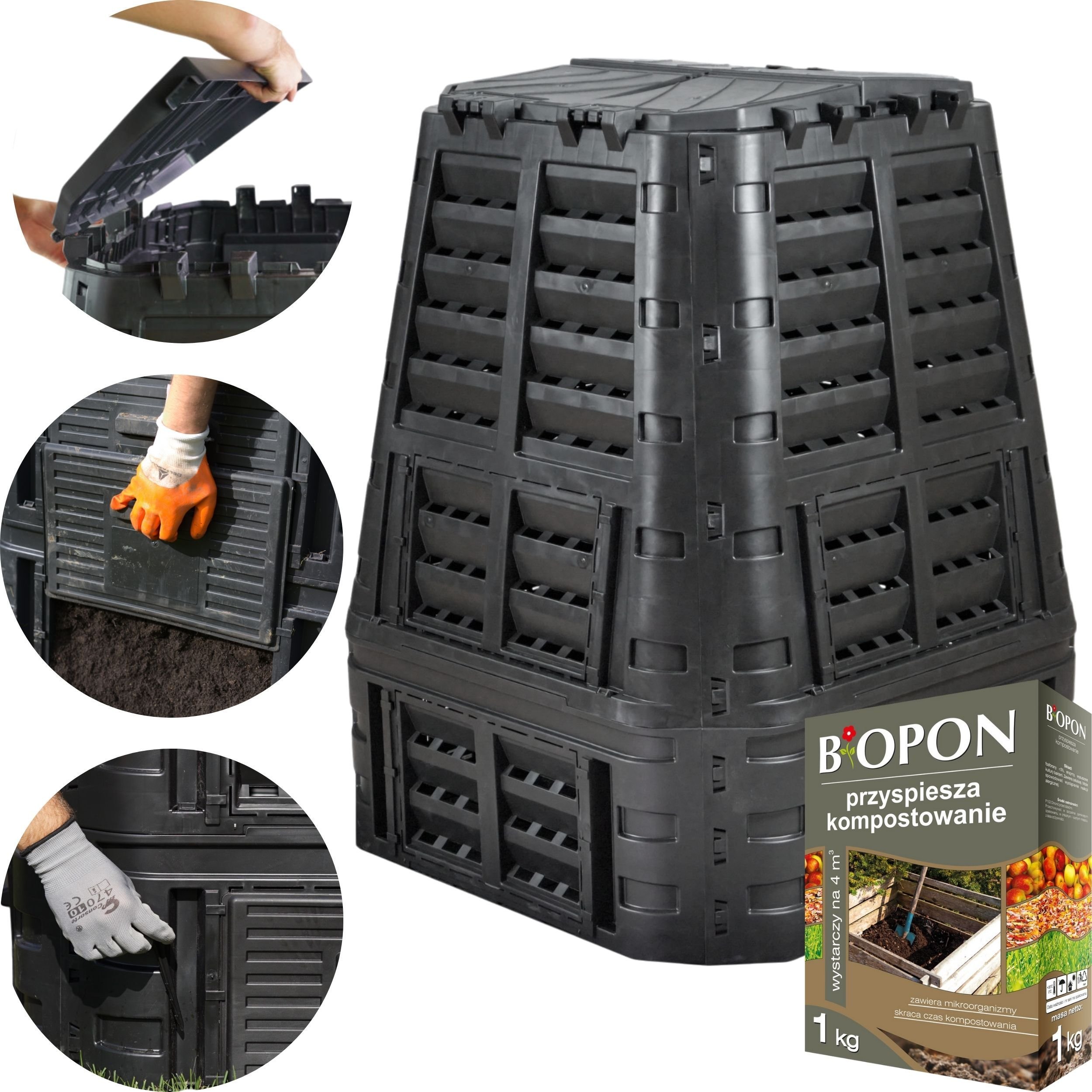 Patrol Group Kompostownik 740l Pojemnik Zbiornik na kompost do ogrodu + Komposter Nawóz