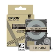 Taśmy do drukarek barwiące - Epson LK-5JBJ taśma matowa 18 mm, czarna na beżowym, oryginalna - miniaturka - grafika 1