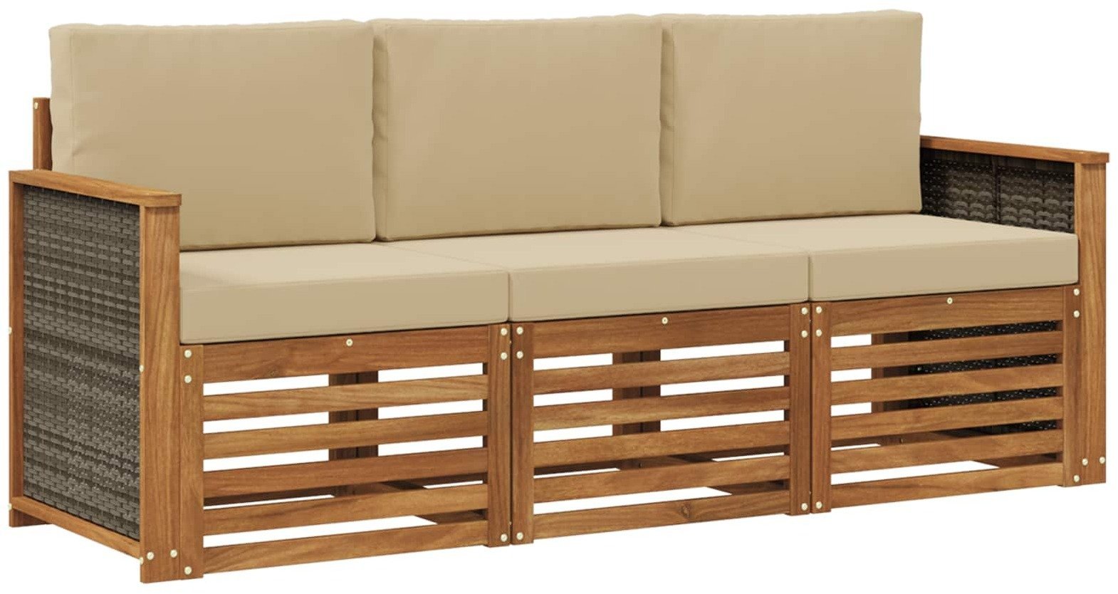 vidaXL Zestawy sof z poduszką 3 pcs Lite Drewno Akacji