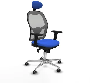 Fotel biurowy, krzesło biurowe Krzesło Biurowe z Zagłówkiem Piqueras y Crespo 2D086G1 Niebieski - Fotele i krzesła biurowe - miniaturka - grafika 1