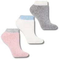 Skarpetki damskie - SKAREPTKI STOPKI CIEPŁE GŁADKIE SKARPETY Z WEŁNĄ PASTELOWE MORAJ 3PAR 38-41 - miniaturka - grafika 1