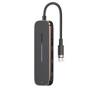 USAMS Adapter HUB 3xUSB + USB-C + HDMI czarny/black SJ578HUB01 (US-SJ578)