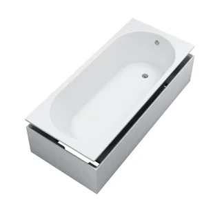 Wanna do zabudowy Schedpol Viona 150x70 cm prostokątna z nośnikiem Stabilsound Plus biały połysk 3.1581+9.114 - Wanny - miniaturka - grafika 1