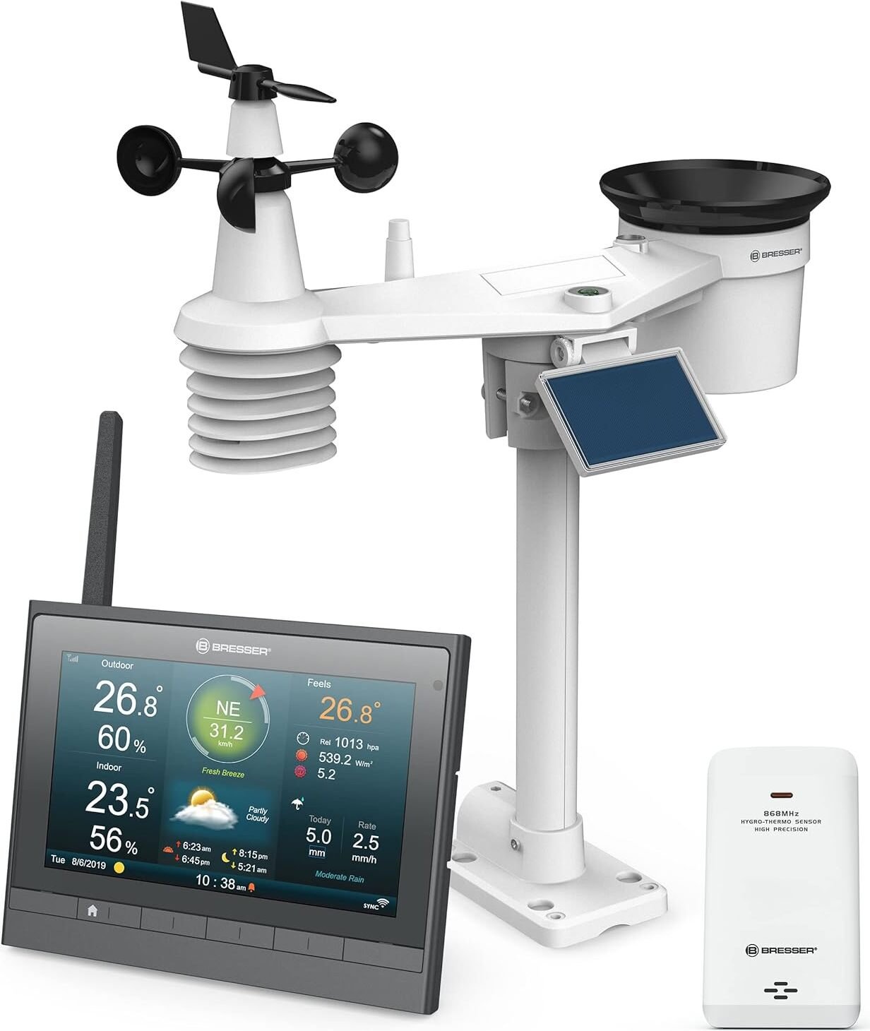 Zestaw Bresser Radiowa Stacja Pogodowa czujnik MeteoChamp HD WLAN 7w1 NOWA