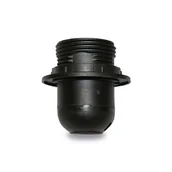 Akcesoria do oświetlenia - Oprawka E27 czarna z kołnierzem tworzywo ELEKTRO - miniaturka - grafika 1