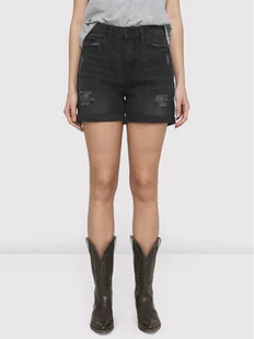 Noisy May Szorty jeansowe Smiley 27010865 Czarny Regular Fit - Spodenki damskie - miniaturka - grafika 1