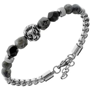 Bransoletka męska kamienie ONYKS JASPIS koraliki L - Bransolety męskie Bransoletka męska kamienie ONYKS JASPIS koraliki L - Bransolety męskie - miniaturka - grafika 1