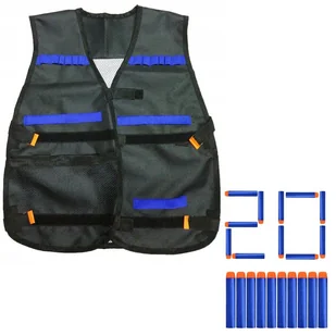KAMIZELKA DO NERF DLA DZIECI + 20x STRZAŁKI ZESTAW - Zabawki militarne - miniaturka - grafika 1