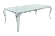 Stoły - Invicta Interior Stół jadalniany Modern Baroque biały szklany blat stylizowane nogi 200x75x105cm (Z37904) - miniaturka - grafika 1