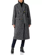 Płaszcze damskie - Pinko Damski płaszcz Camille Resc, ZI2_czarny/szary, UK 4 - miniaturka - grafika 1