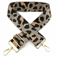 Paski - Pasek Do Torebki Regulowany Szeroki Damski Długi Parciany Panterka Szary - miniaturka - grafika 1