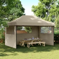 Pawilony ogrodowe - vidaXL Namiot imprezowy typu pop-up z 3 ściankami, taupe - miniaturka - grafika 1