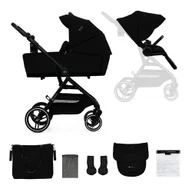 Wózki dziecięce - Wózek miejski Kinderkraft Yoxi 2in1 Pure Black - miniaturka - grafika 1