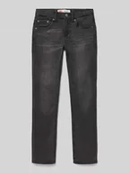 Spodnie i spodenki dla chłopców - Jeansy o kroju slim tapered fit z 5 kieszeniami - miniaturka - grafika 1